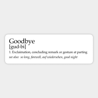 Sound of Music Goodbye Dictionary Entry Sticker